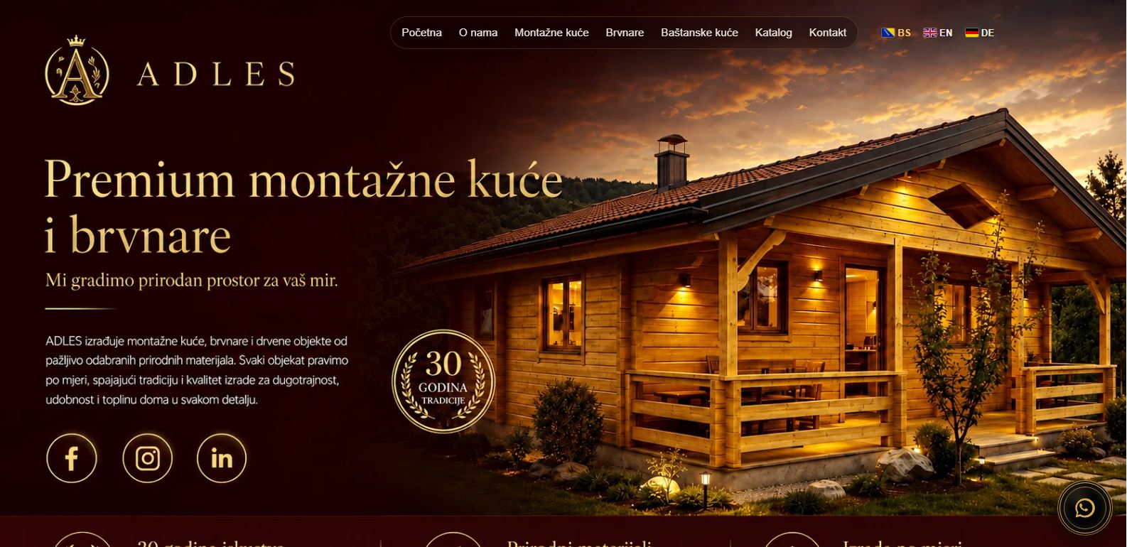 ADLES multilingual catalog website preview