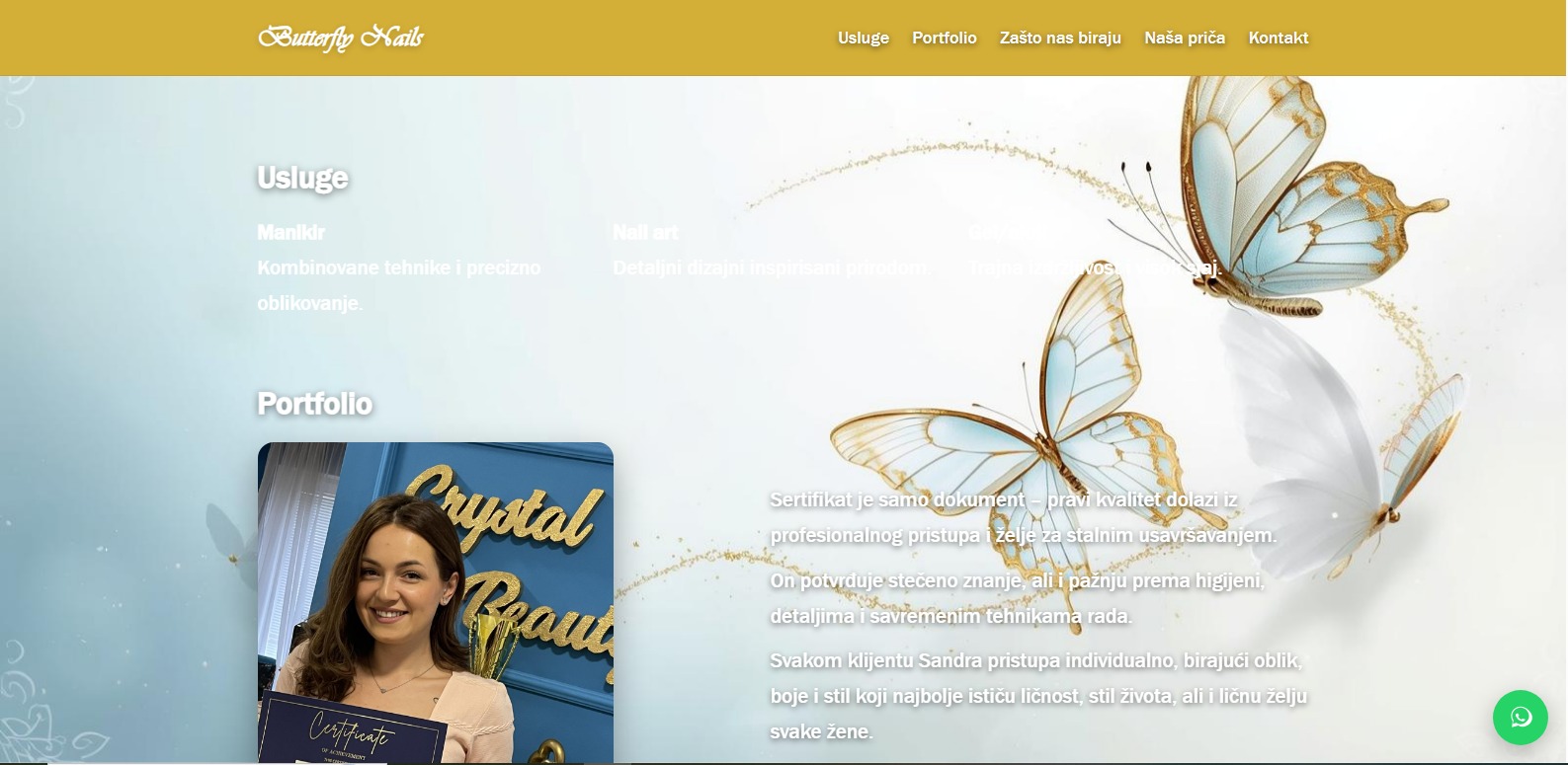 Butterfly Nails – početna stranica